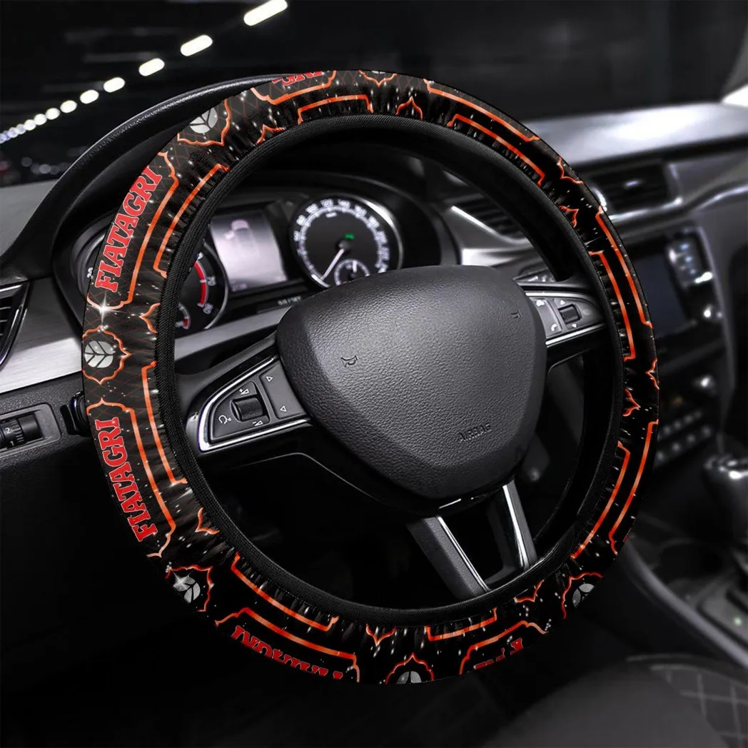 CropForces Steering Wheel Cover 3D Print, Custom Car Culture Wheel Cover CAR550 - Orange