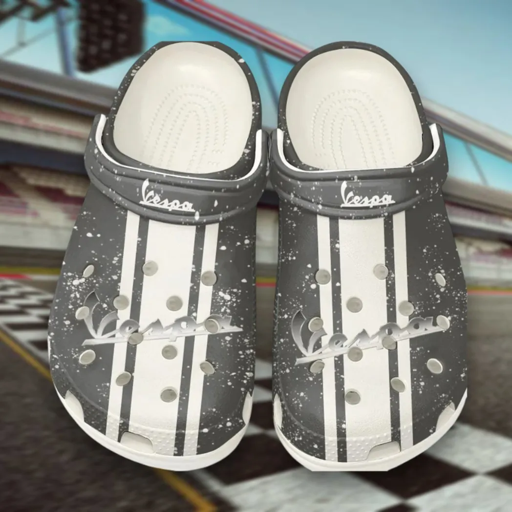 Custom Scooter All Over Print Clog, Comfortable Slip-On Shoes for Everyday Wear CAR620 - White
