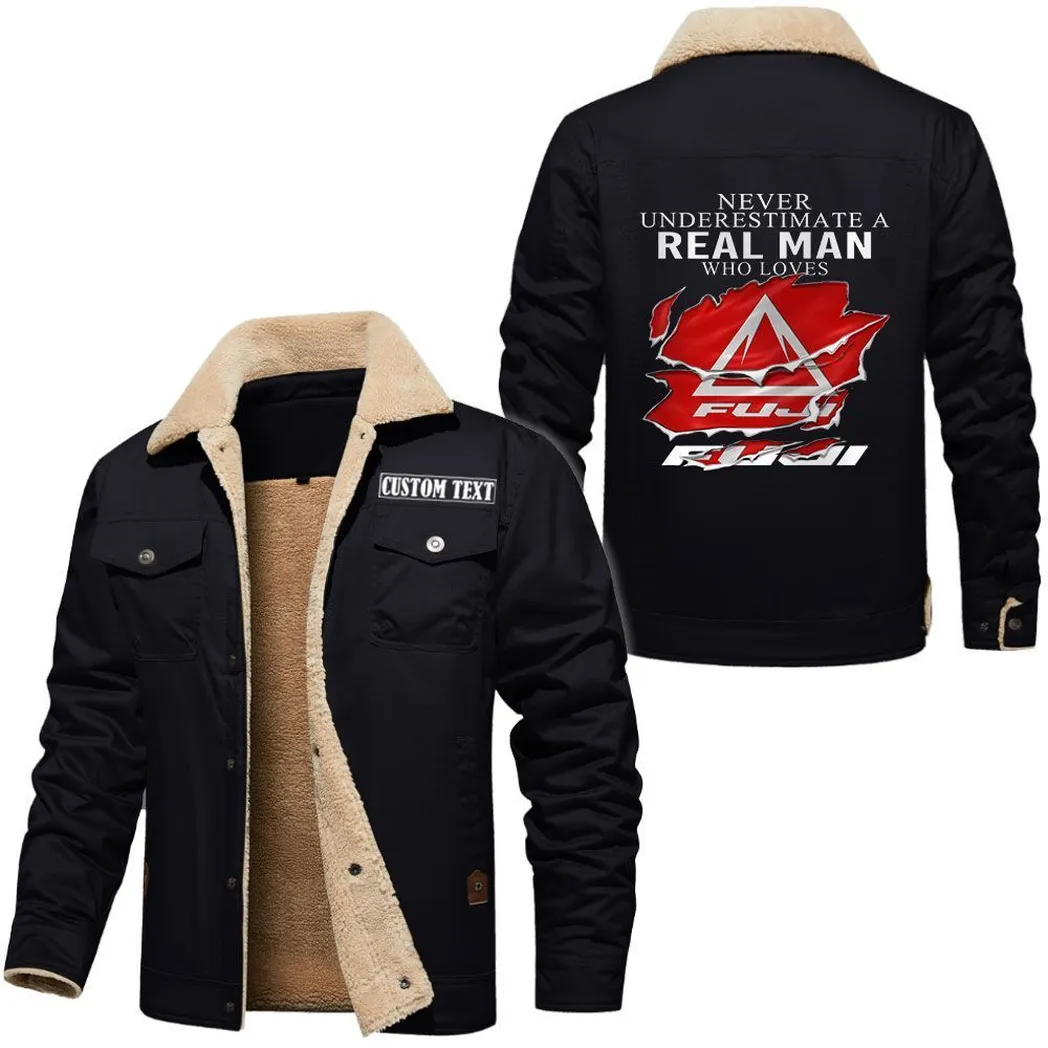 Durable Fit Jacket Fur Collar Fleece, Car Enthusiast Warm Jacket CAR566112825552-Black