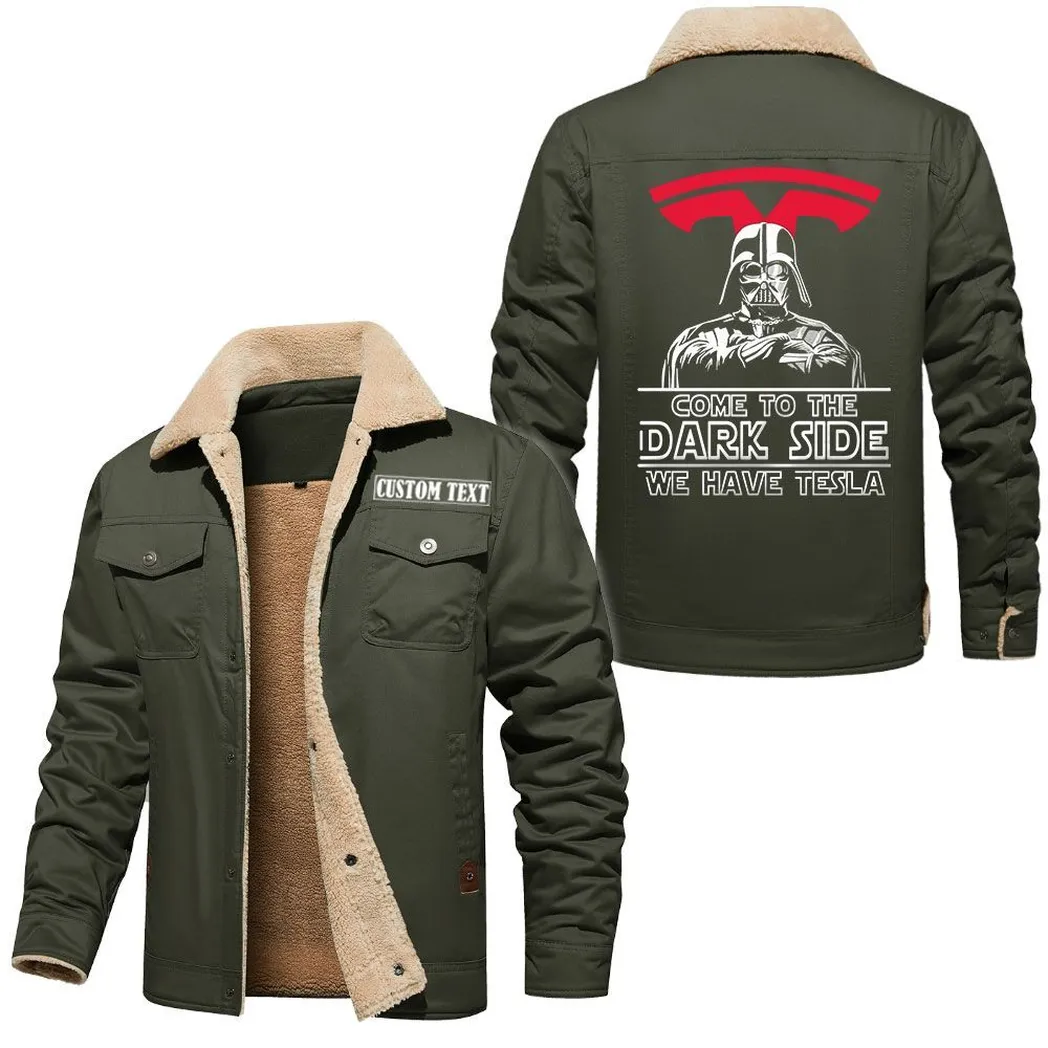 Durable Fit Jacket Fur Collar Fleece, Motorcycle Fan Warm Jacket CAR566112825761-Military Green