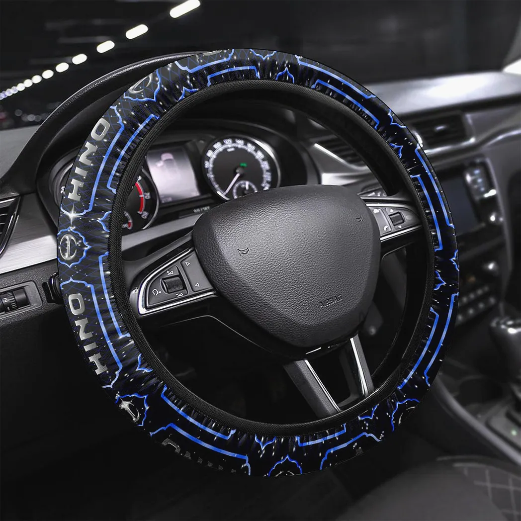 Durable Lorry Steering Wheel Cover 3D Print, Road-Ready Driver Wheel Cover CAR146 - Blue