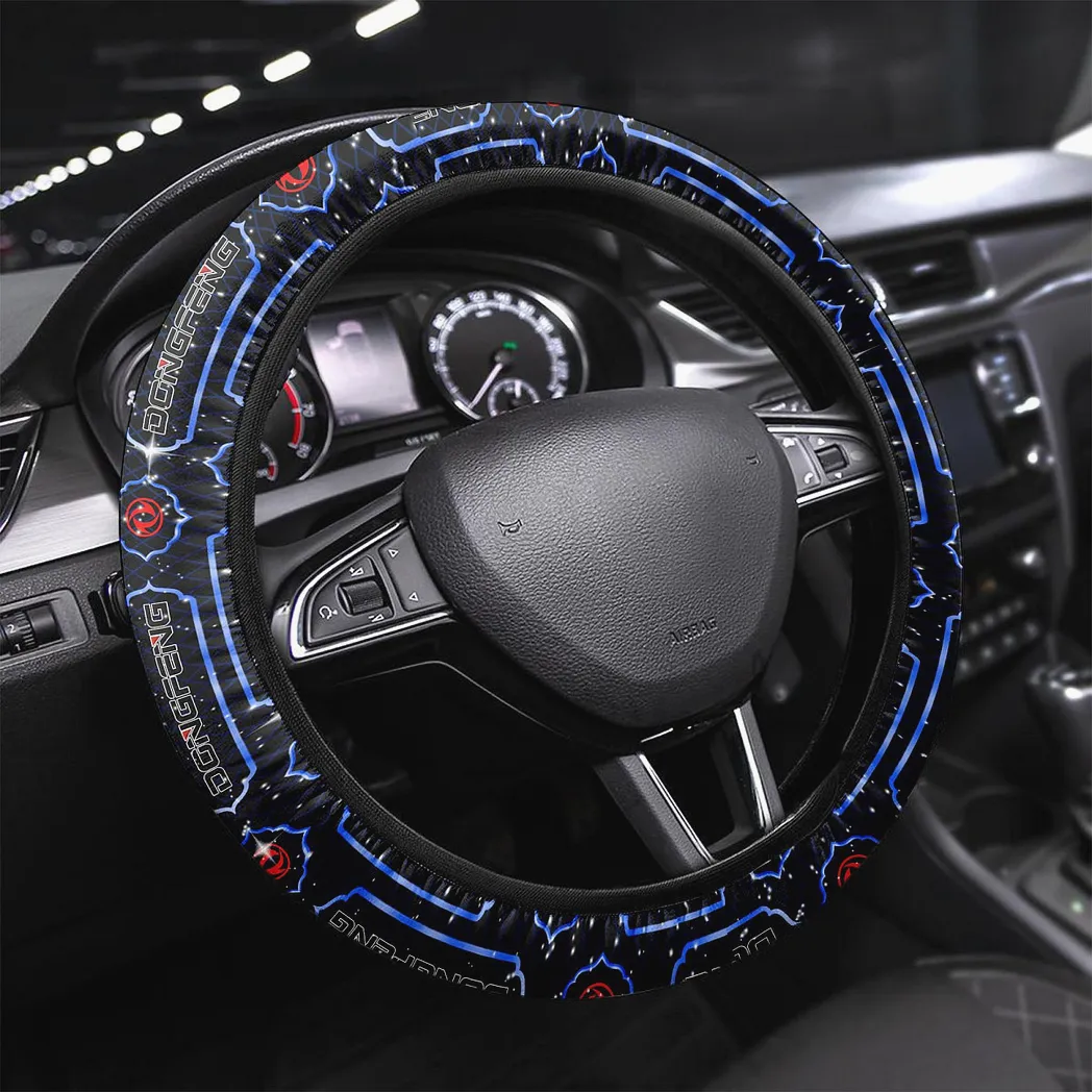 Durahaul Systems Steering Wheel Cover 3D Print, Premium Car Fan Grip Cover CAR146 - Blue