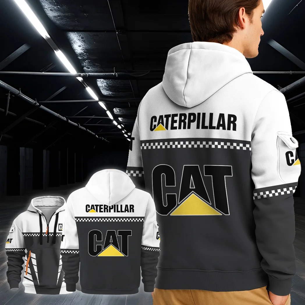 Earthmoving Machine Hoodie Half Zip 3D, Rugged Casual Fit Hoodie HVN1385CI