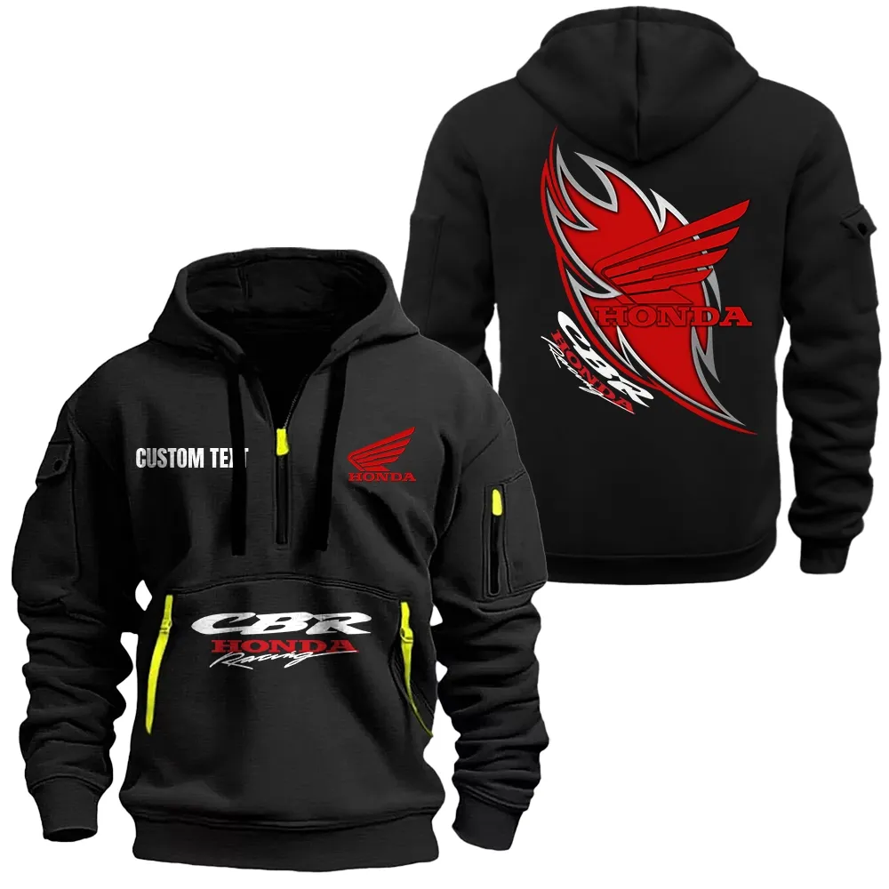Engine Spirit Hoodie Half Zipper, Everyday Fan Hoodie CAR170 - Black