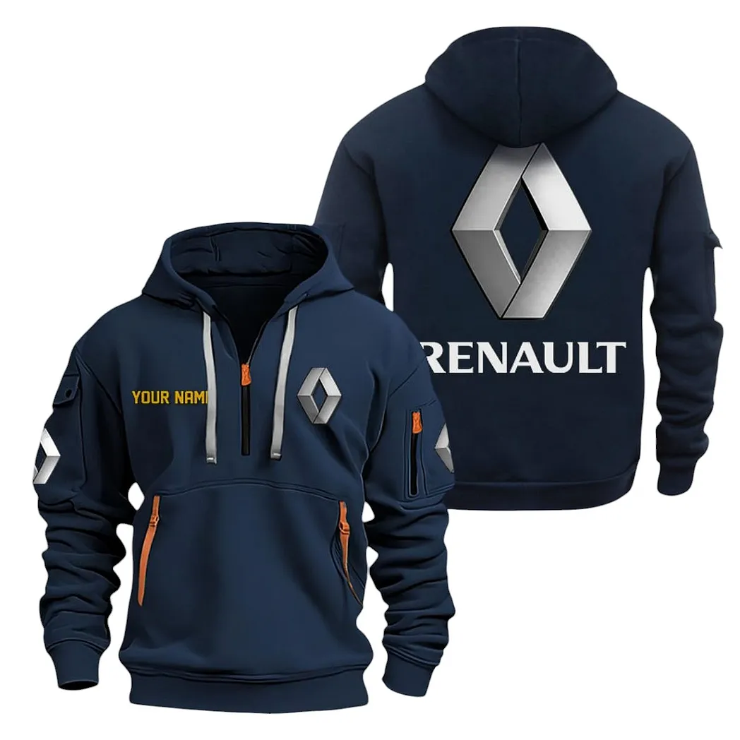 European Automobile Hoodie Half Zipper, Lifestyle Fan Half-Zip Hoodie CAR200 - Navy