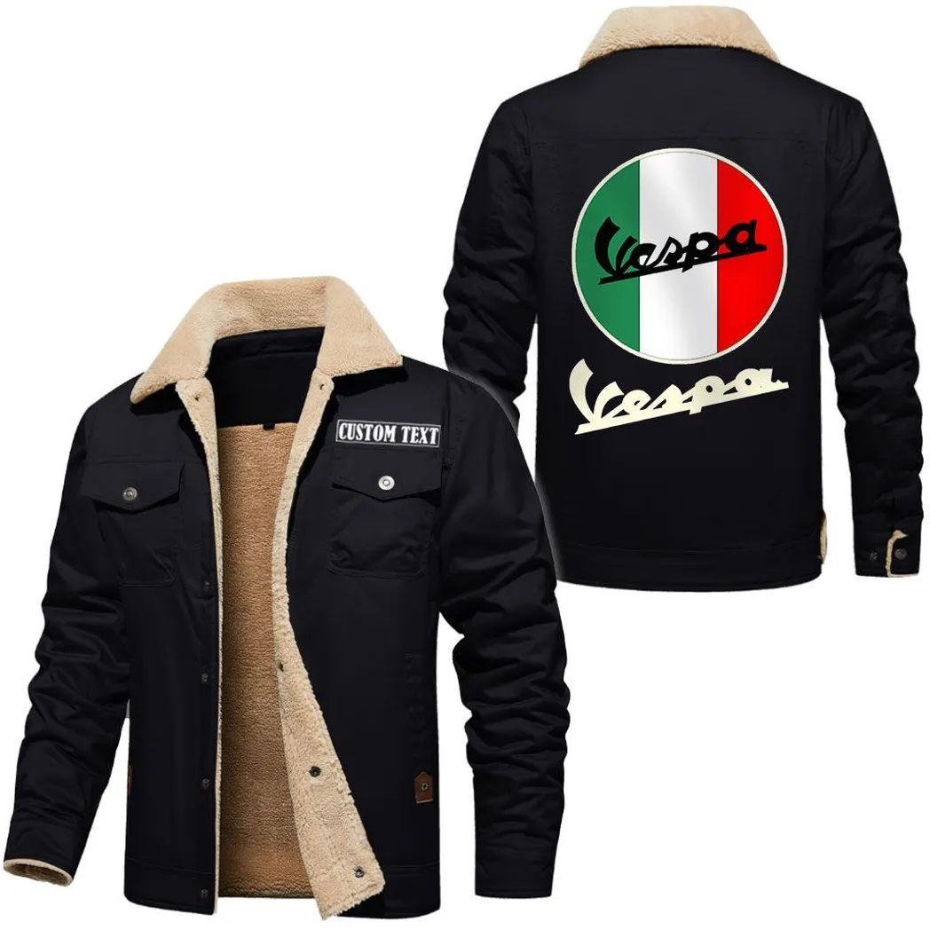 European Legend Jacket Fur Collar Fleece, Garage Ready Warm Fleece CAR566112825238-Black