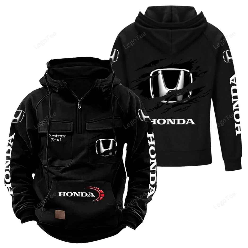 Everyday Auto Tactical Quarter Zip Hoodie, Exclusive Logo Hoodie For Car Enthusiasts CAR122 - Black - Image 2