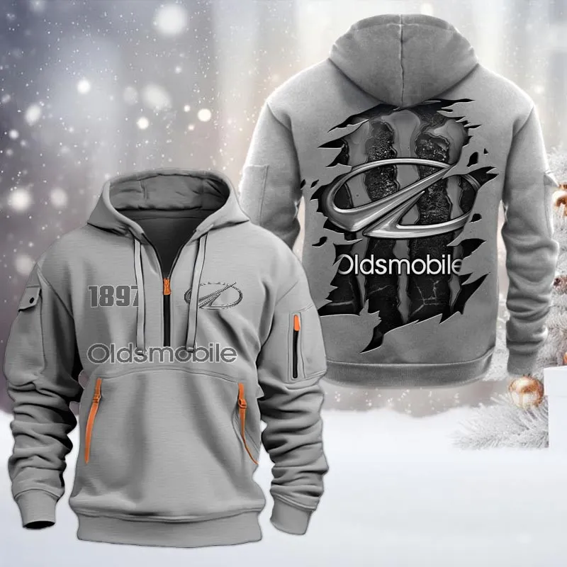 Everyday Car Hoodie Half Zipper, Supporter Spirit Hoodie CAR198 - Gray