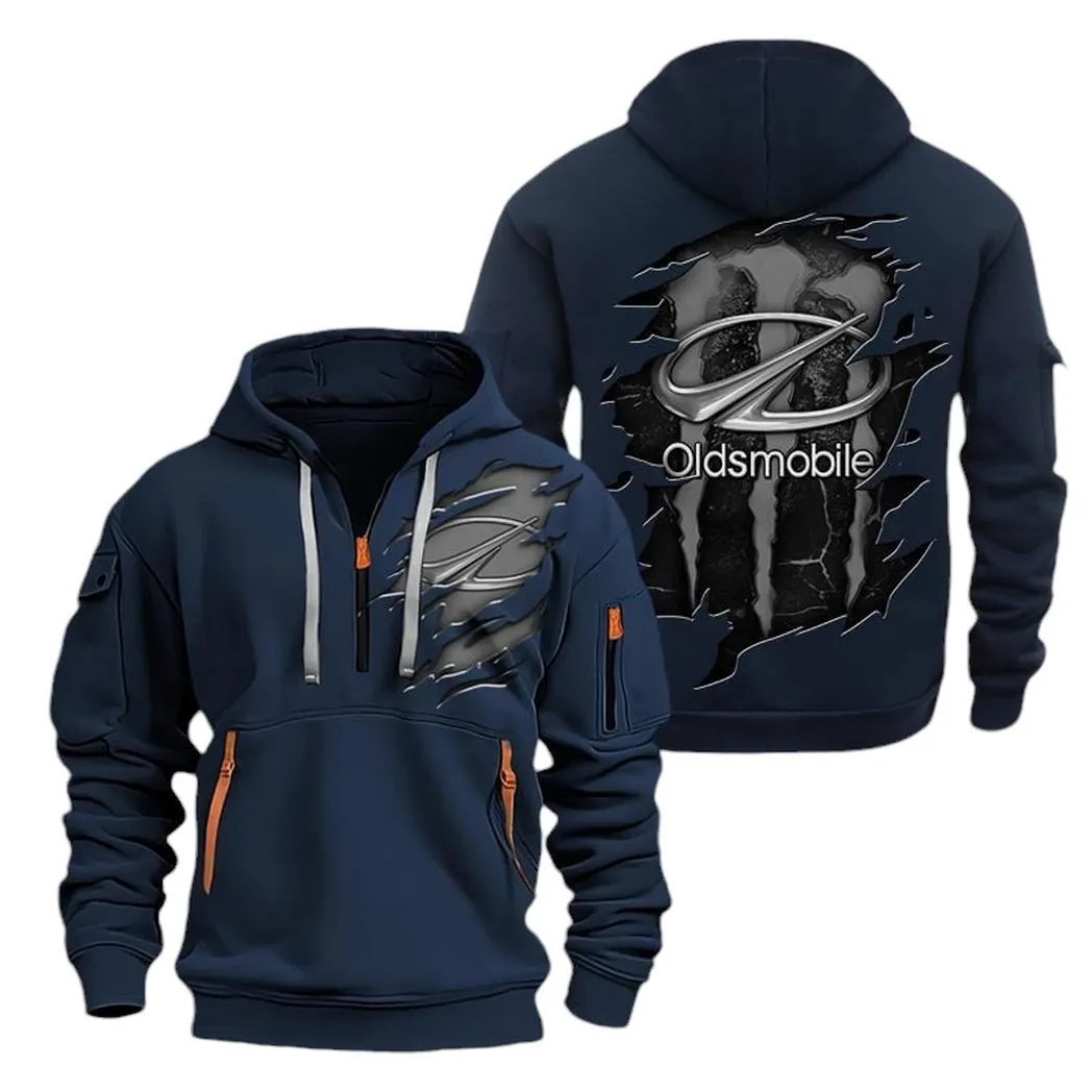 Everyday Car Hoodie Half Zipper, True Supporter Half-Zip Hoodie CAR021 -Navy
