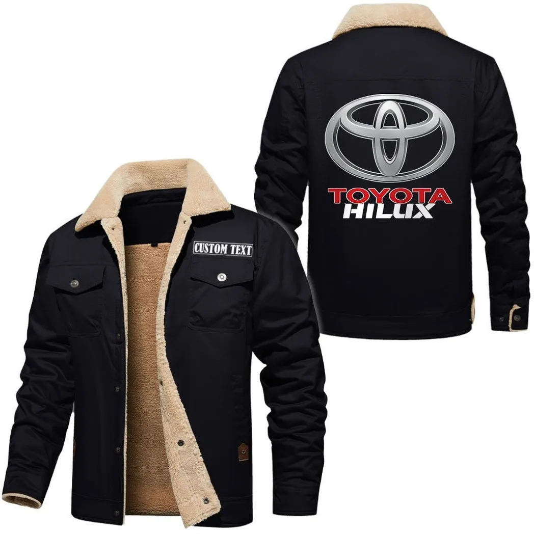 Farm Hauler Jacket Fur Collar Fleece, Motor-Inspired Fleece Outerwear CAR566112825230-Black