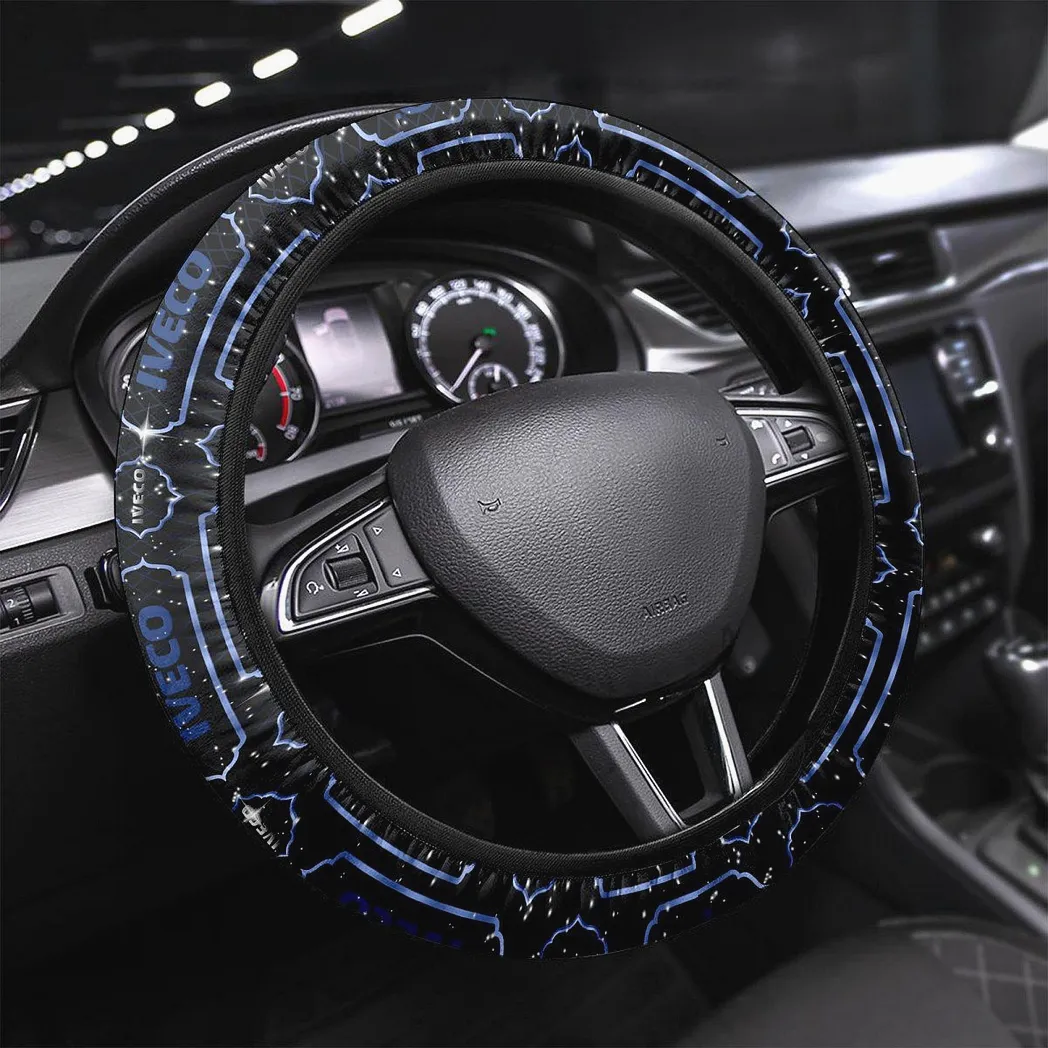 FleetPower Motors Steering Wheel Cover 3D Print, Auto Fan Comfort Wheel Cover CAR146 - Blue