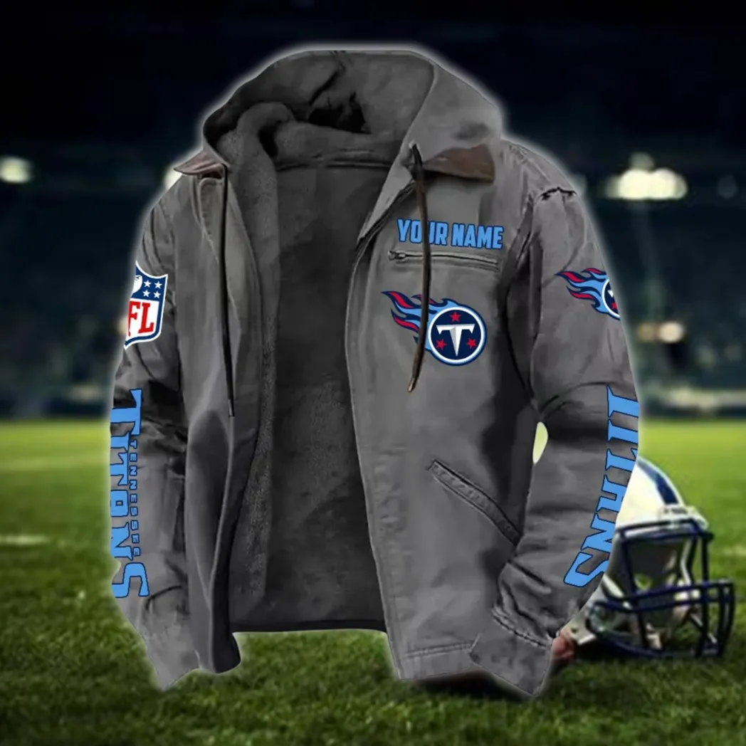 Football Titan Crew Hooded Flannel Hoodie, Cold Game Day Hoodie NFL168101525027 - Gray