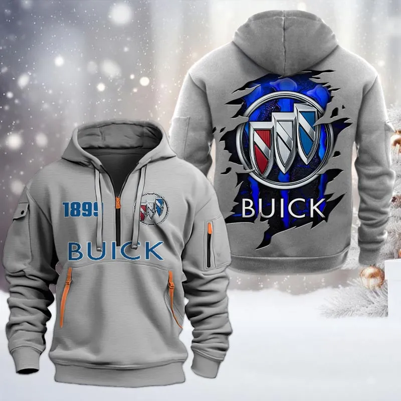 Full-Size Sedan Hoodie Half Zipper, Active Supporter Half-Zip Hoodie CAR198 - Gray