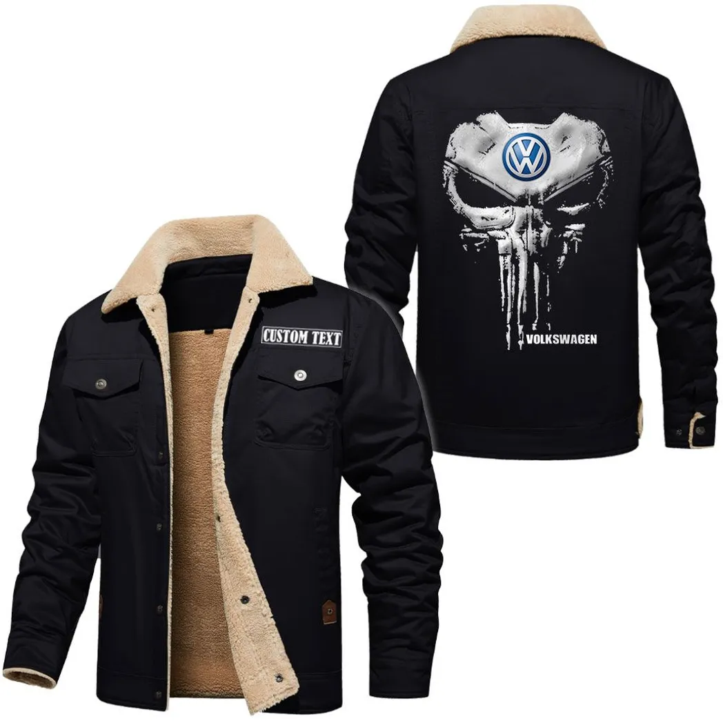 Global Drive Jacket Fur Collar Fleece, Motor-Inspired Fleece Outerwear CAR566112825373-Black