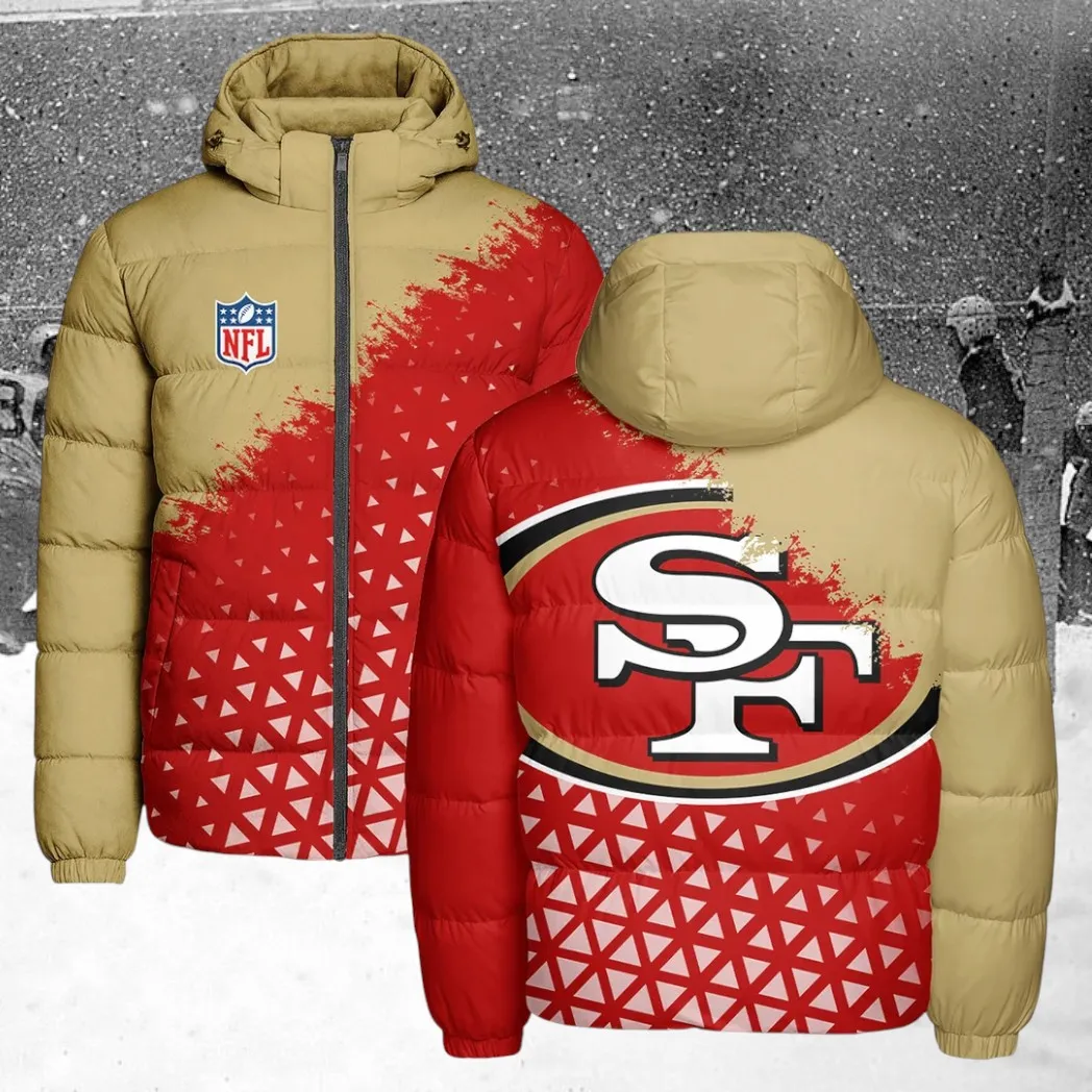 Golden City Crew Hooded Cotton Jacket, Premium Sport Fan Puffer HVN1270SF