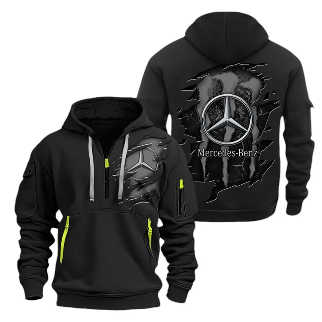 Grand Touring Auto Hoodie Half Zipper, Athletic Fan Half-Zip Hoodie CAR021 -Black