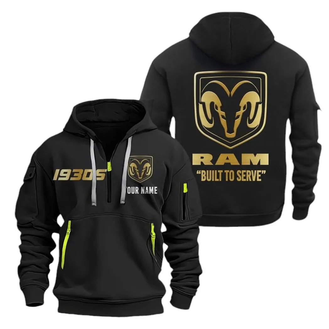 Heavy-Duty Truck Hoodie Half Zipper, Performance Fan Hoodie CAR019 -Black
