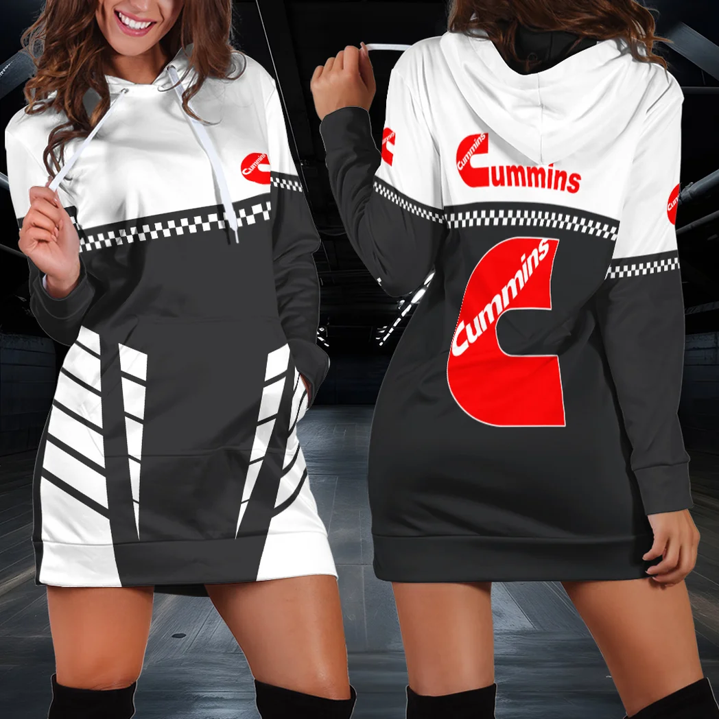 HeavyTorque Engines Hoodie Dress, Style Built for Road Queens HVN1385CU