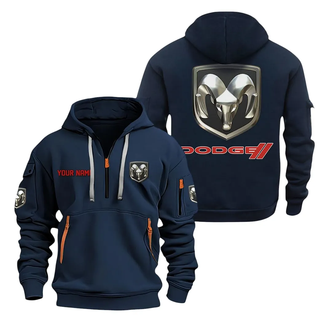 High-Automobile Hoodie Half Zipper, Supporter Style Half-Zip Hoodie CAR200 - Navy