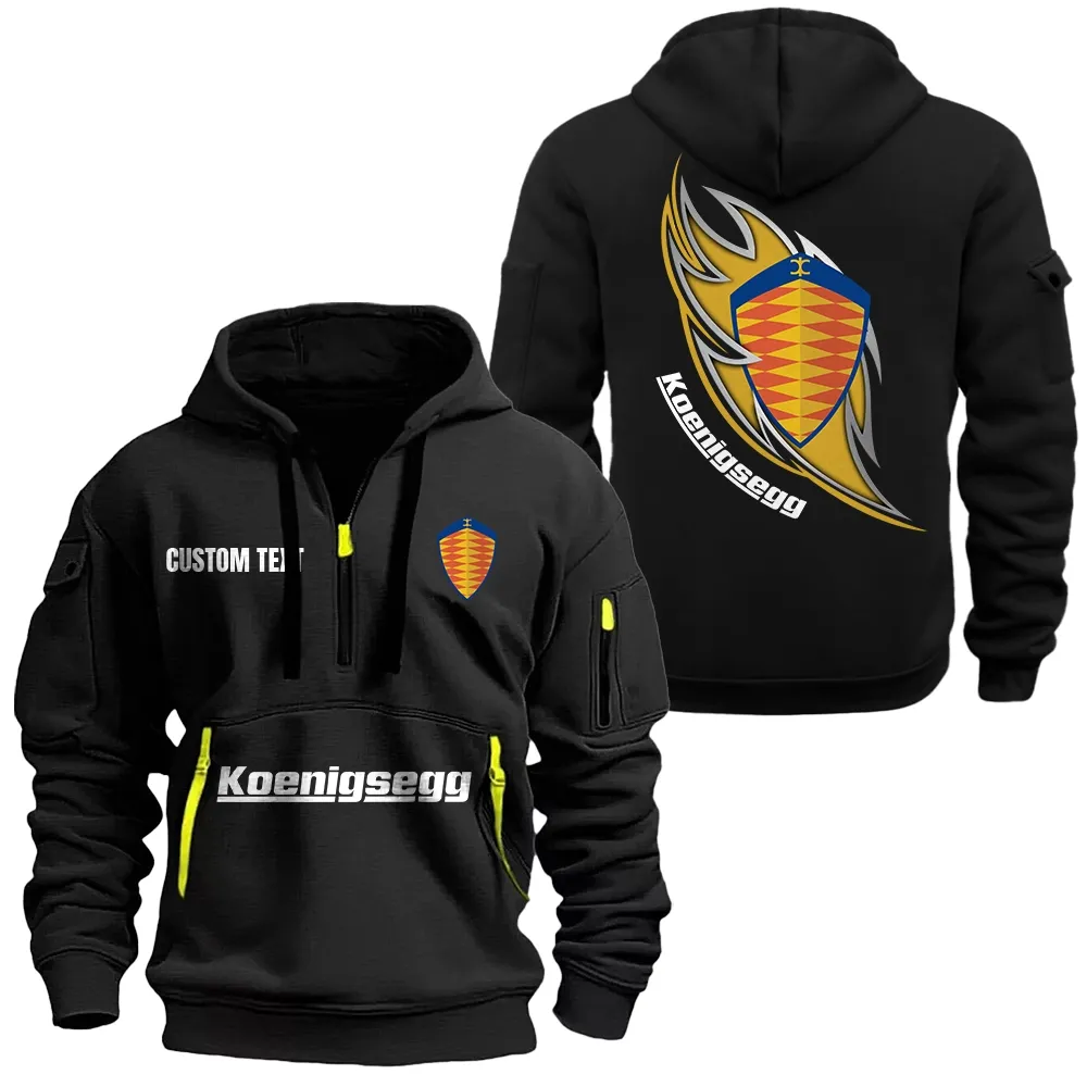 Hypercar Hoodie Half Zipper, Athletic Fan Half-Zip Hoodie CAR170 - Black