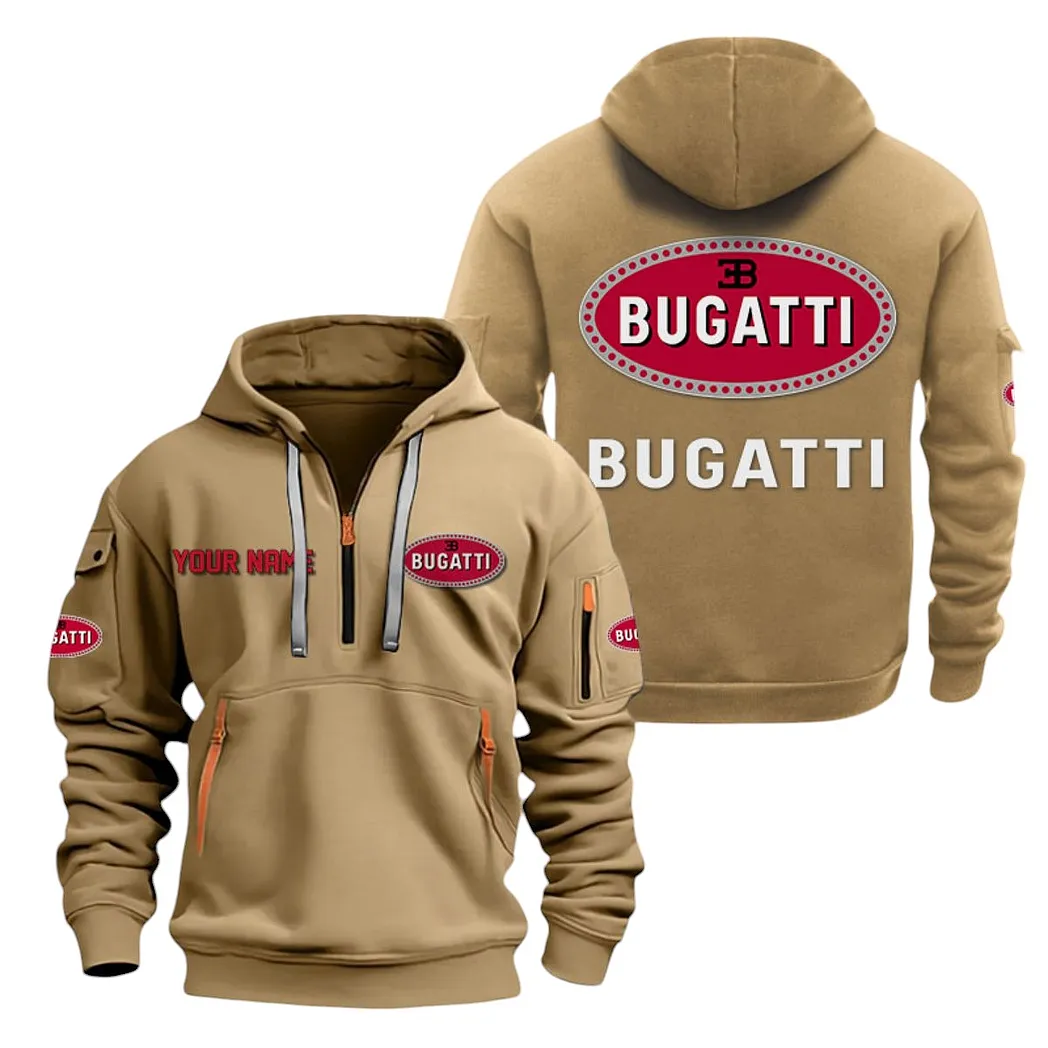 Hypercar Hoodie Half Zipper, Supporter Style Half-Zip Hoodie CAR200 - Khaki