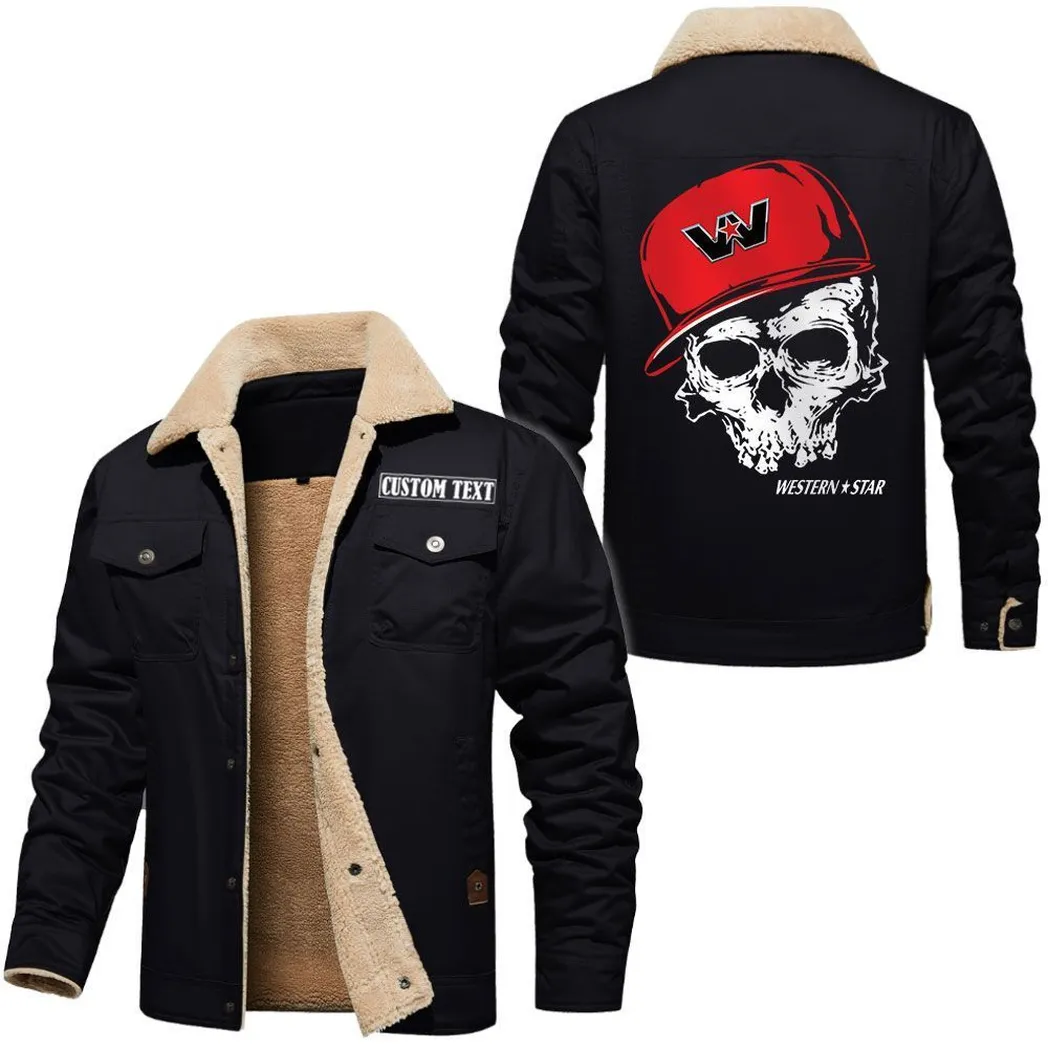 Industrial Hauler Jacket Fur Collar Fleece, Bold Automotive Fleece Jacket CAR566112825508-Black