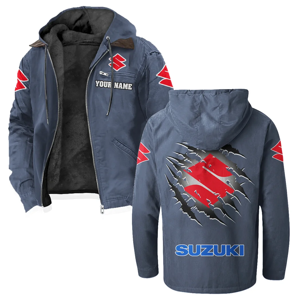 JDM Bike Flannel Hoodie, Rugged Rider Flannel HVN1327SU - Navy Blue