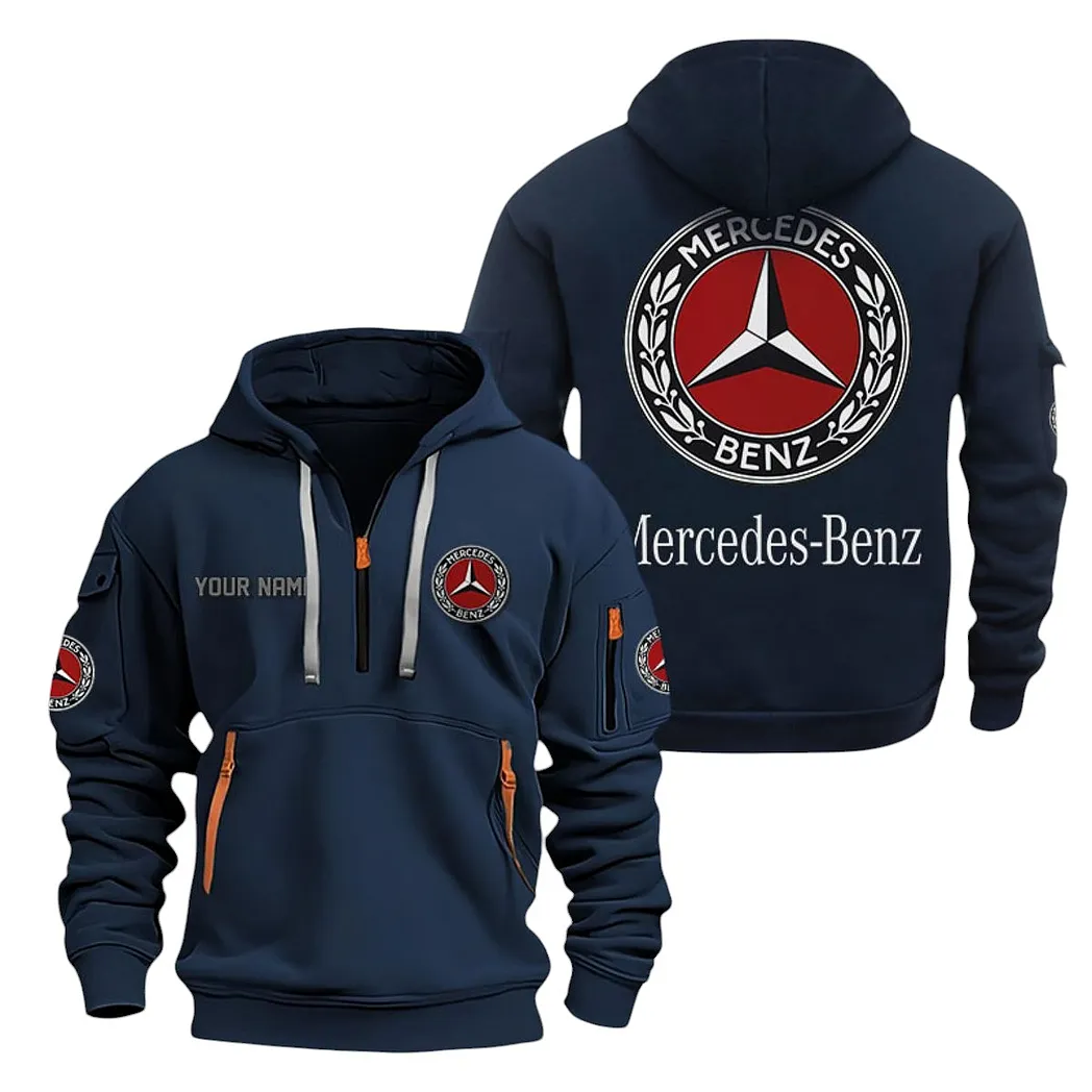 Luxury Car Hoodie Half Zipper, Performance Fan Hoodie CAR200 - Navy