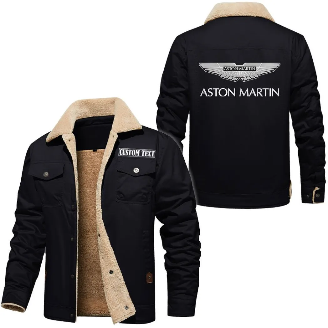 Luxury Sports Car Jacket Fur Collar Fleece, Garage Ready Warm Fleece CAR566112825118-Black