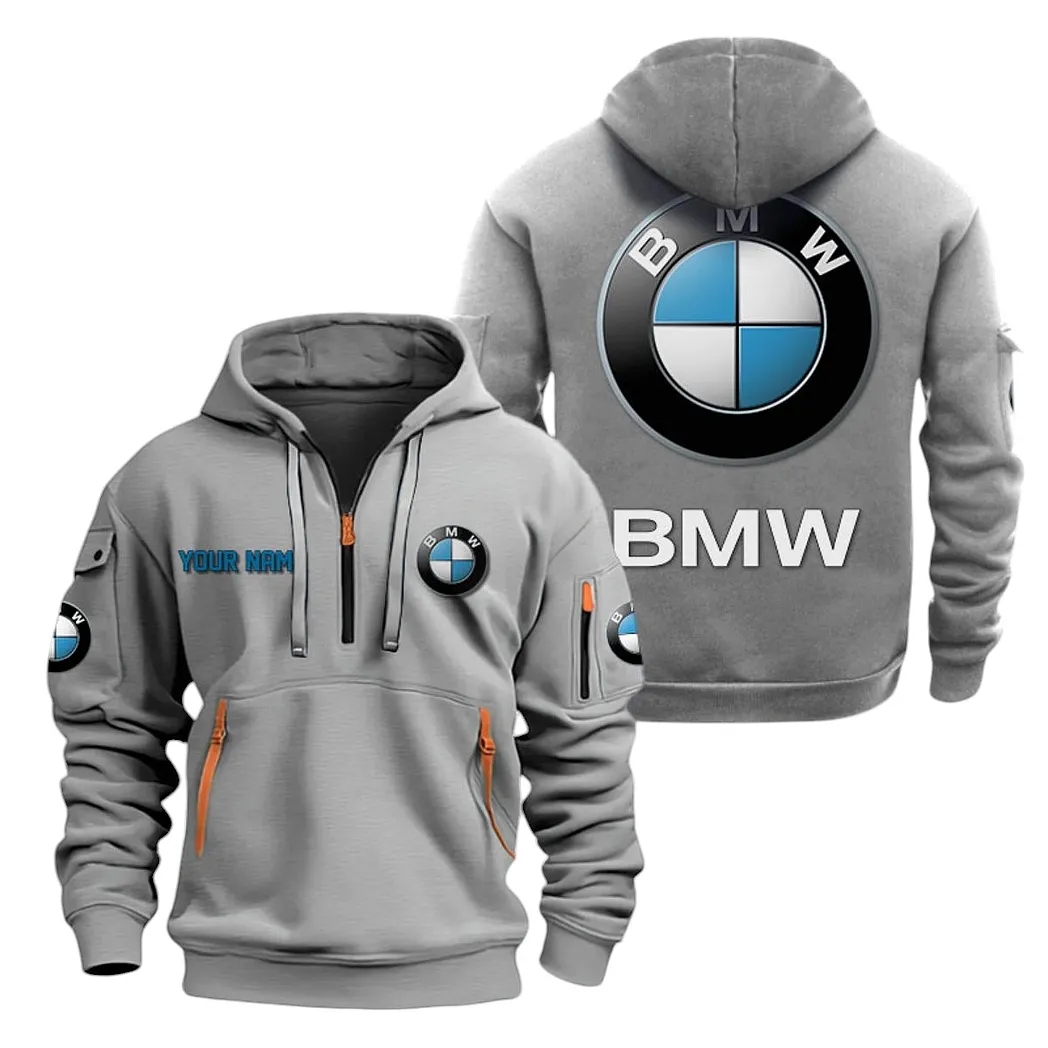 Luxury SUV Hoodie Half Zipper, Game Day Half-Zip Hoodie CAR200 - Gray