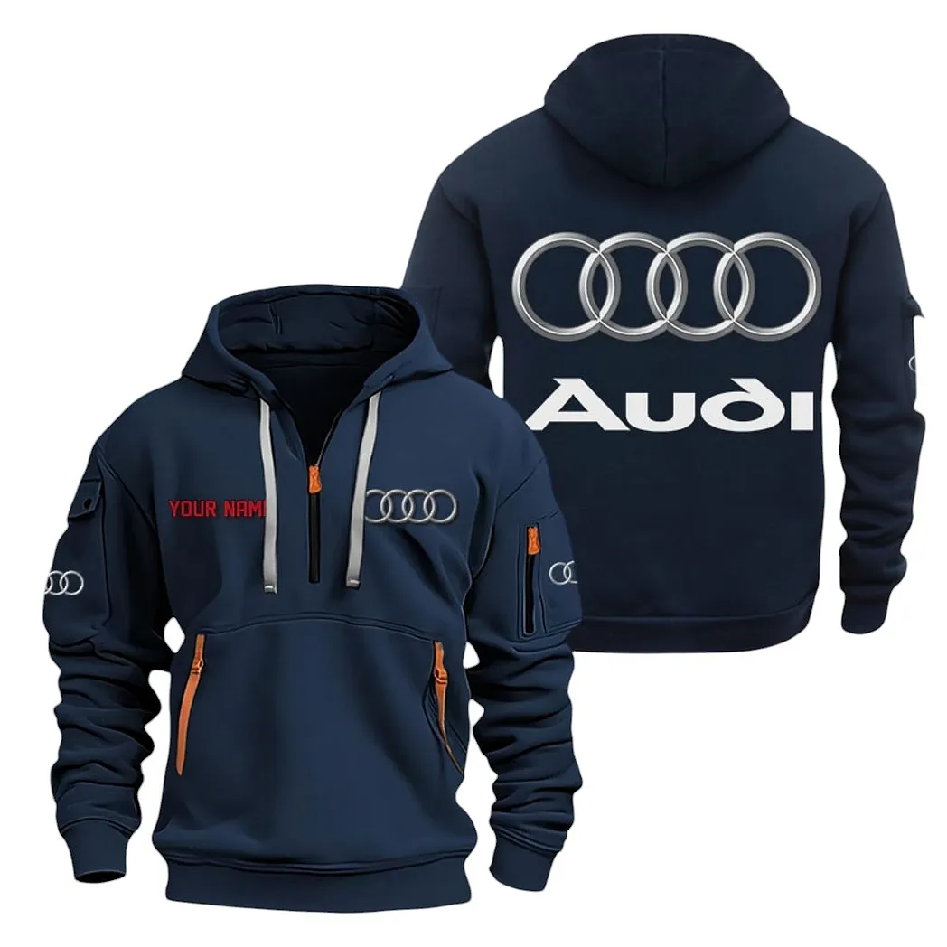 Modern Coupe Hoodie Half Zipper, Casual Sport Half-Zip Hoodie CAR200 - Navy