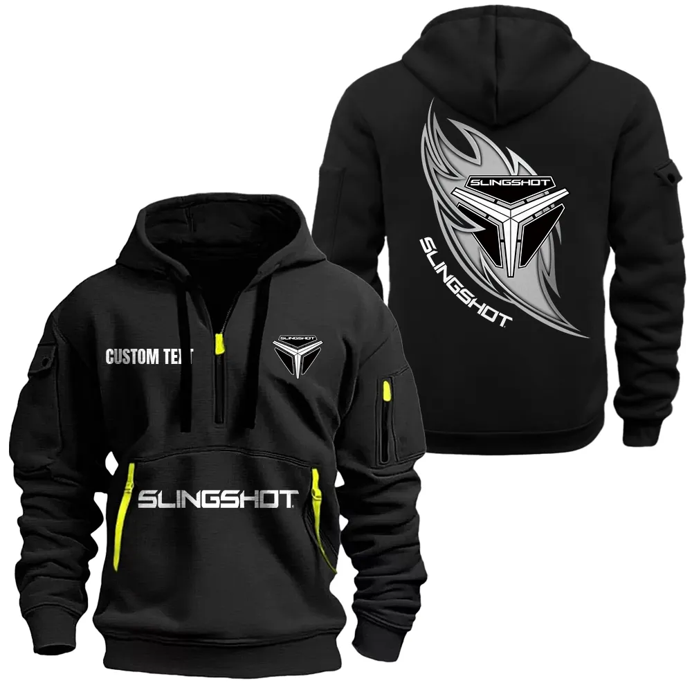 Motorcycle Hoodie Half Zipper, Sport Spirit Hoodie CAR170 - Black