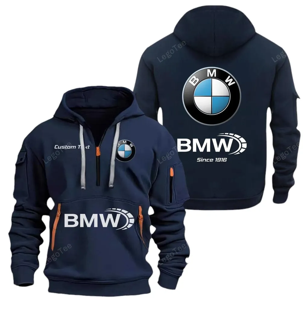 Motorsport Car Hoodie Half Zipper, Game Day Half-Zip Hoodie CAR052 -Navy