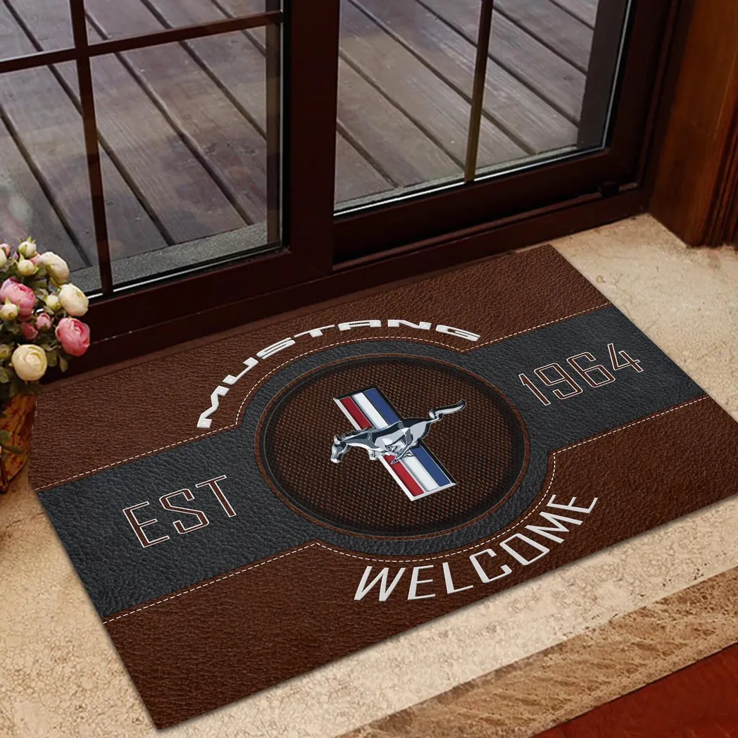 Muscle Car Doormat, Durable Auto-Inspired Rug for Garage or Home Entry CAR169 - Brown