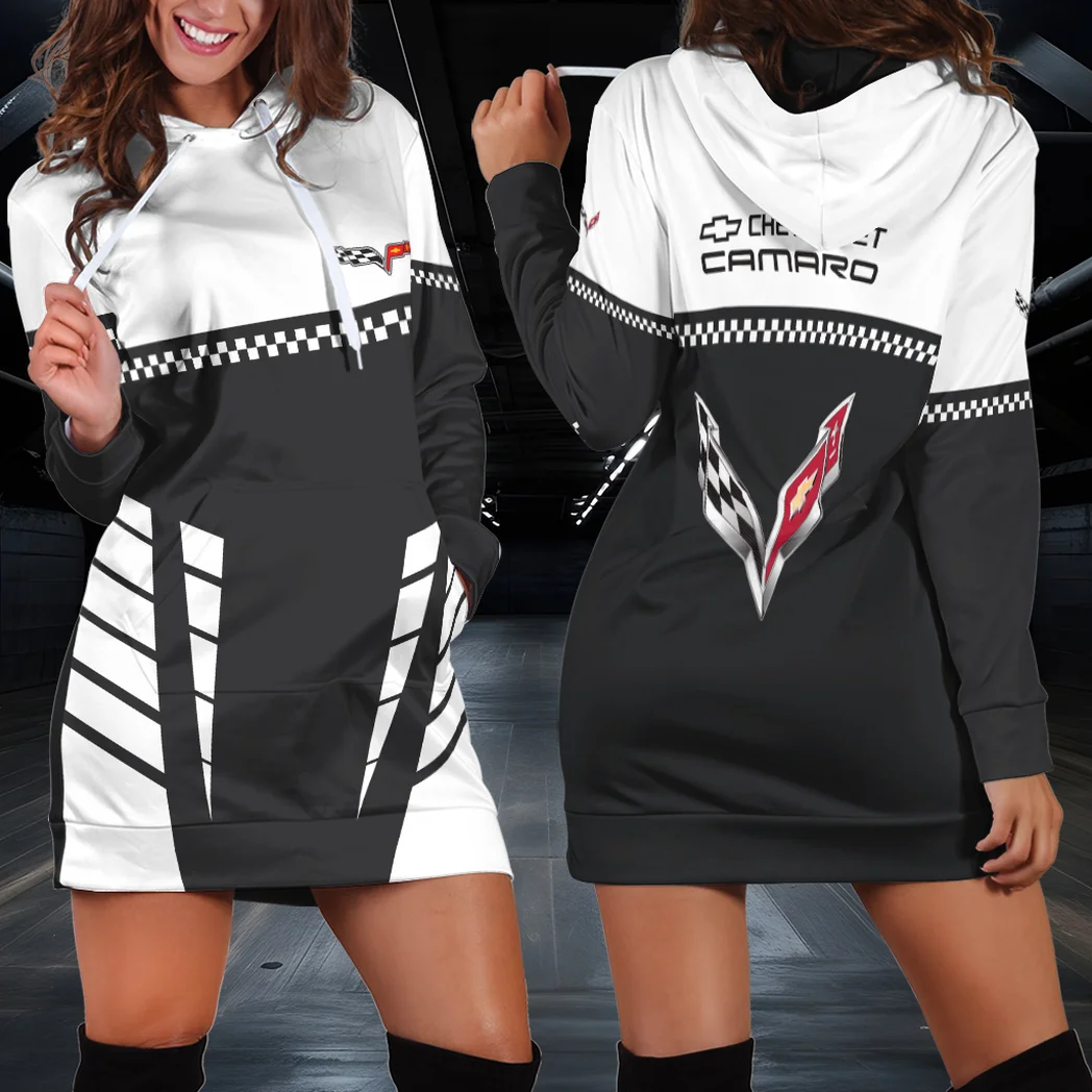 Muscle Car Hoodie Dress, Racing Spirit Style for Women HVN1385CH