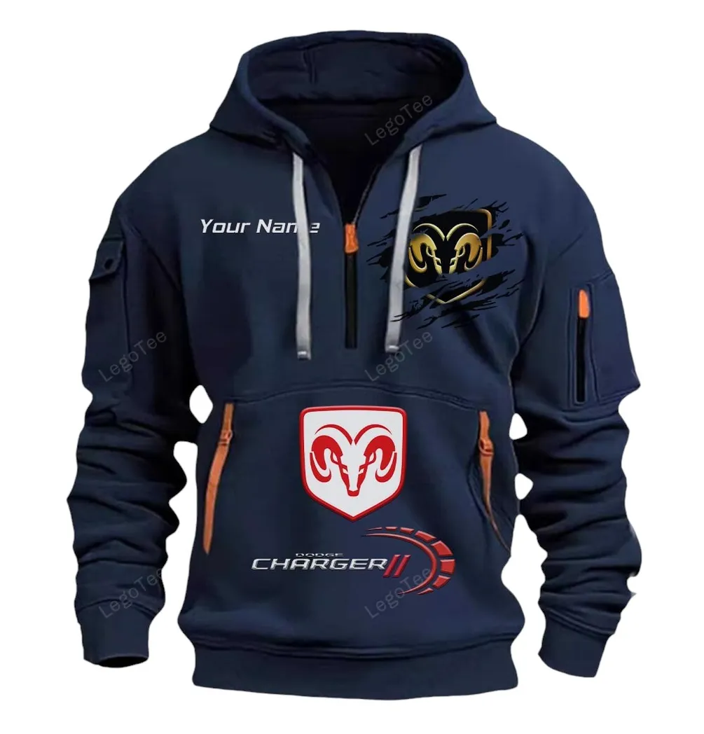 Muscle Sedan Hoodie Half Zipper, Performance Fan Hoodie CAR113 - Navy