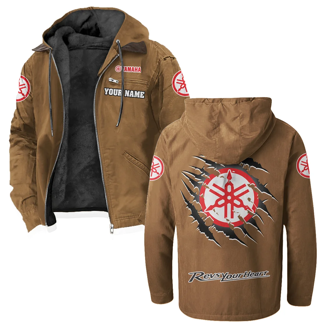 Off-Road Bike Flannel Hoodie, Ride-Ready Hooded Style HVN1327YA - Camel