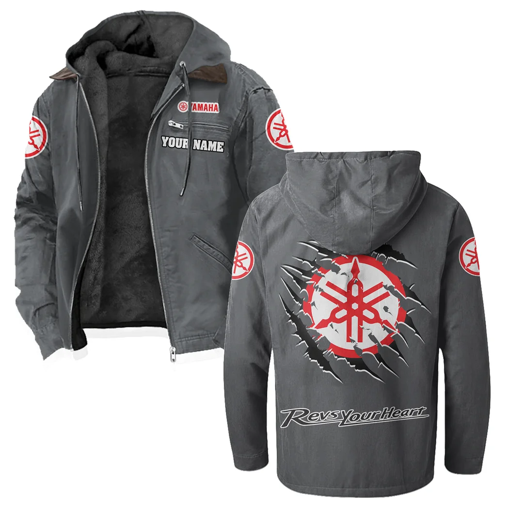 Off-Road Bike Flannel Hoodie, Ride-Ready Hooded Style HVN1327YA - Gray