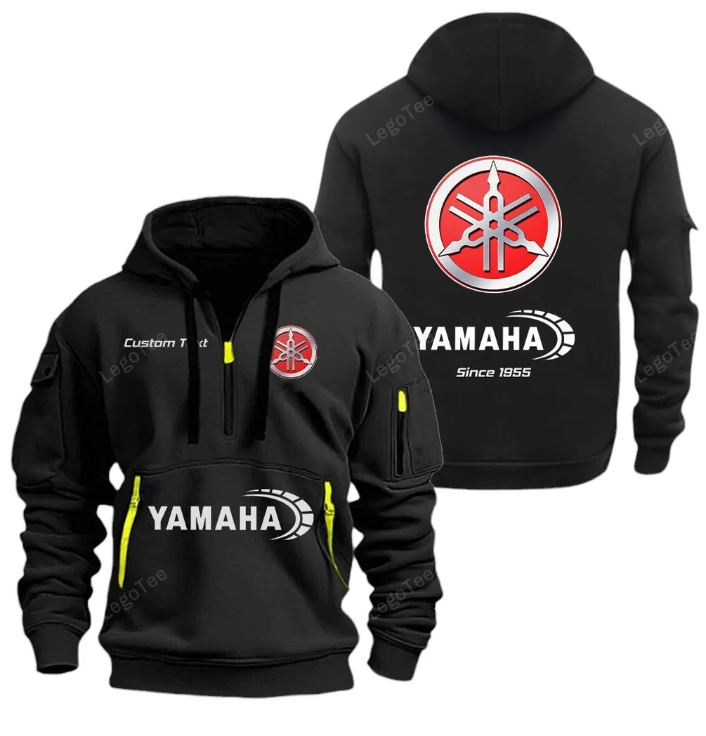 Off-Road Bike Hoodie Half Zipper, Classic Sport Half-Zip Hoodie CAR052 -Black