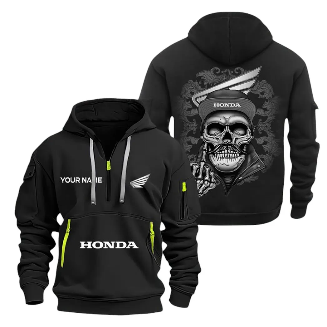 Off-Road Bike Hoodie Half Zipper, Lifestyle Fan Half-Zip Hoodie CAR166 - Black