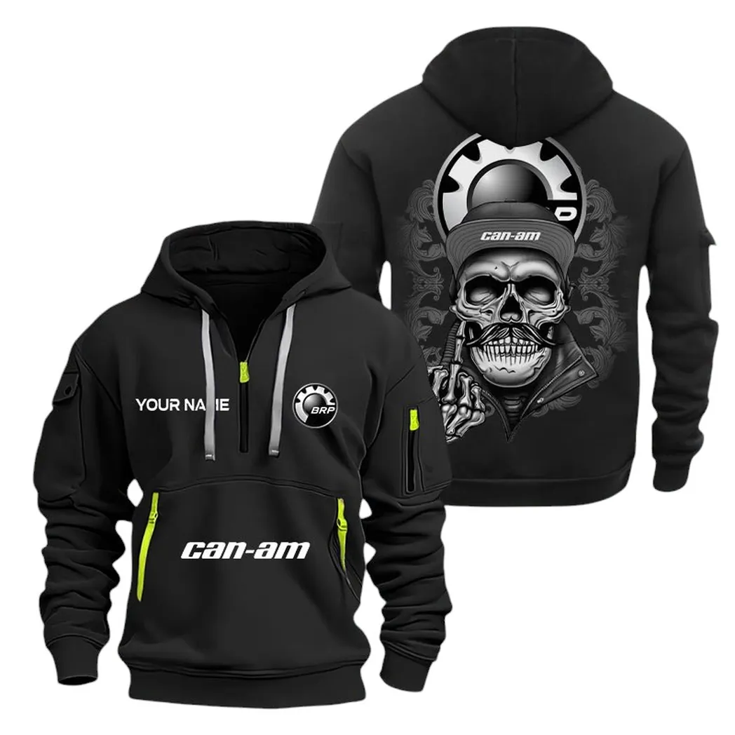 Off-Roader Hoodie Half Zipper, Supporter Style Half-Zip Hoodie CAR166 - Black