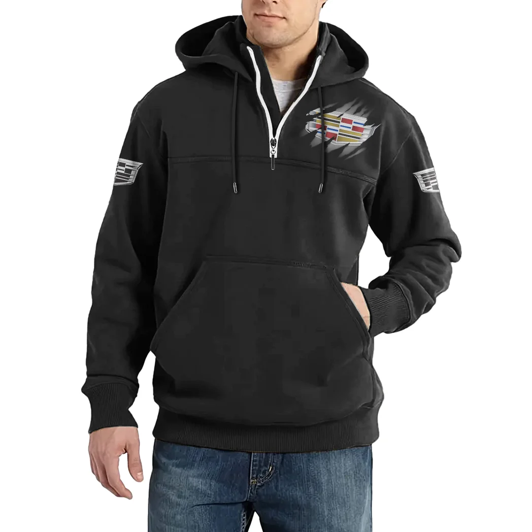 Performance Car Casual Stand Up Collar Hoodie, Drive in Style Hoodie HVN1386CA - Black