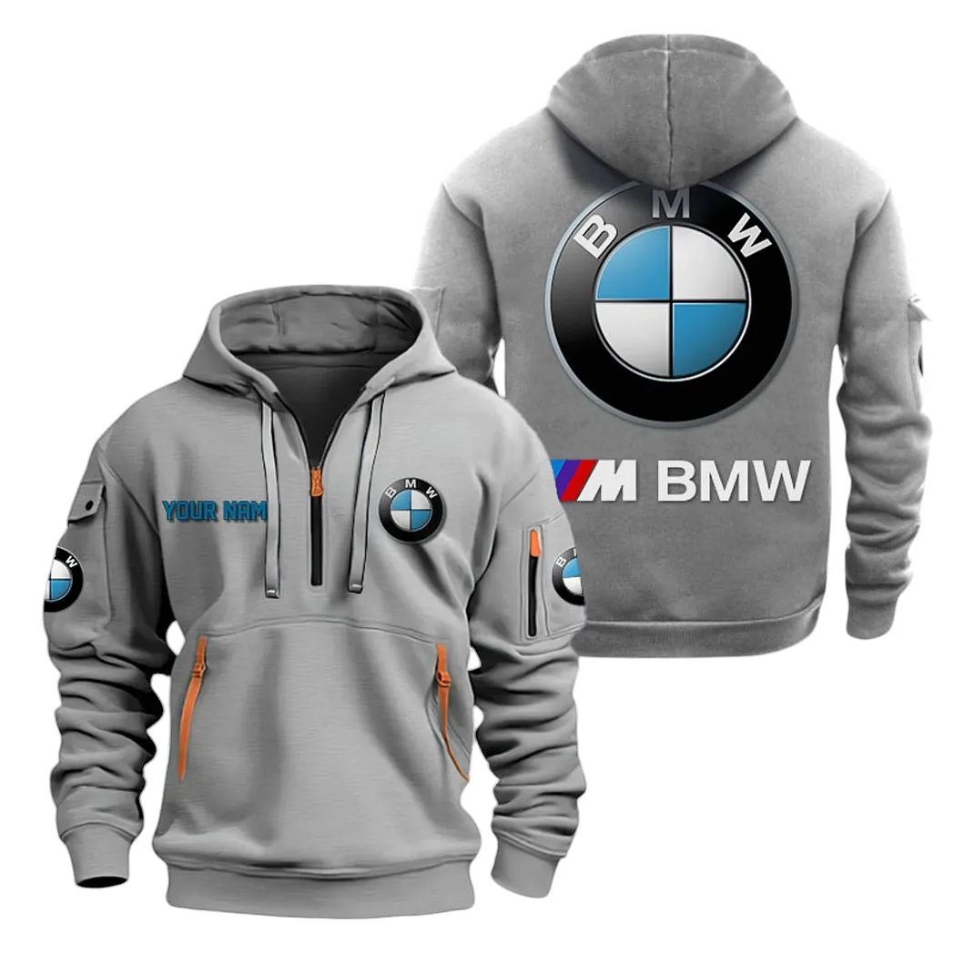 Performance Car Hoodie Half Zipper, Classic Sport Half-Zip Hoodie CAR200 - Gray