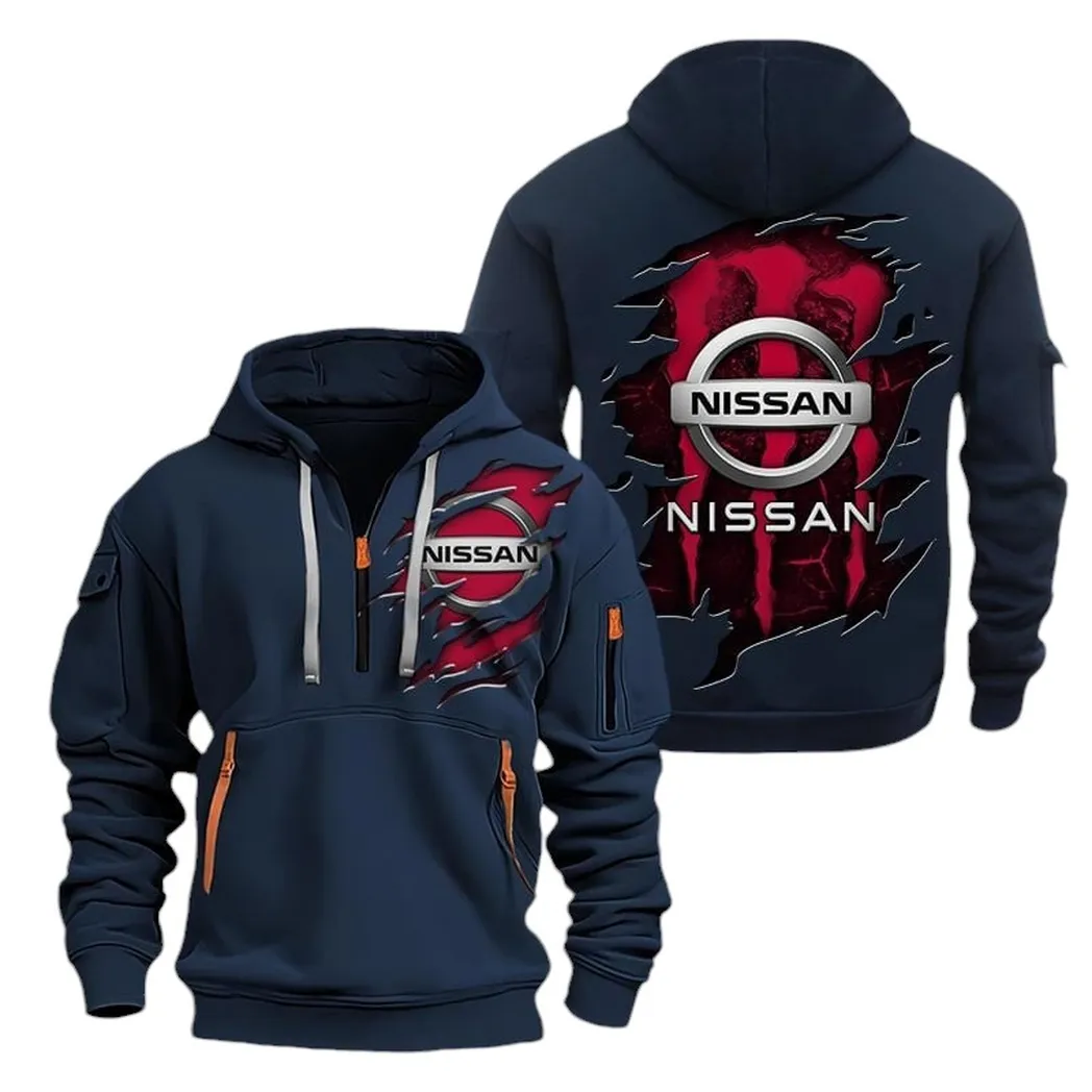 Performance Car Hoodie Half Zipper, Game Day Half-Zip Hoodie CAR021 -Navy