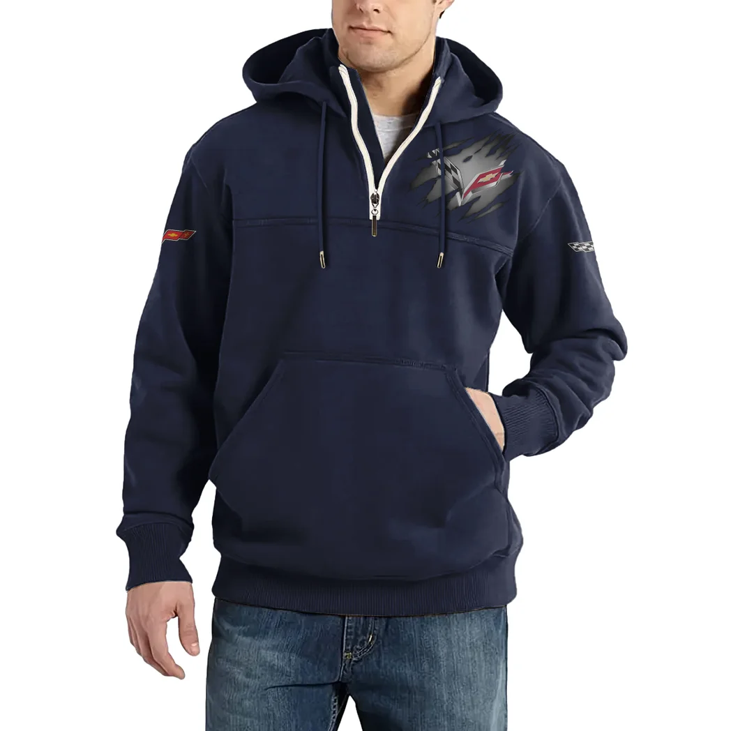 Performance Coupe Casual Stand Up Collar Hoodie, Comfort Drive Style Hoodie HVN1386CO - Dark Blue