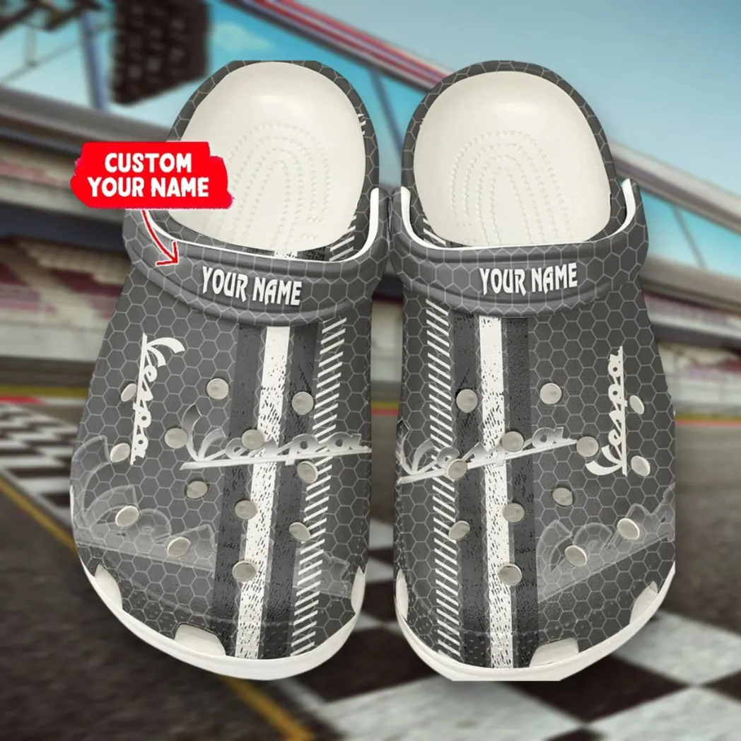 Personalized Urban Scooter Design Clog, Full Print Slip-On Footwear Gift for Car Lovers CAR820 - White