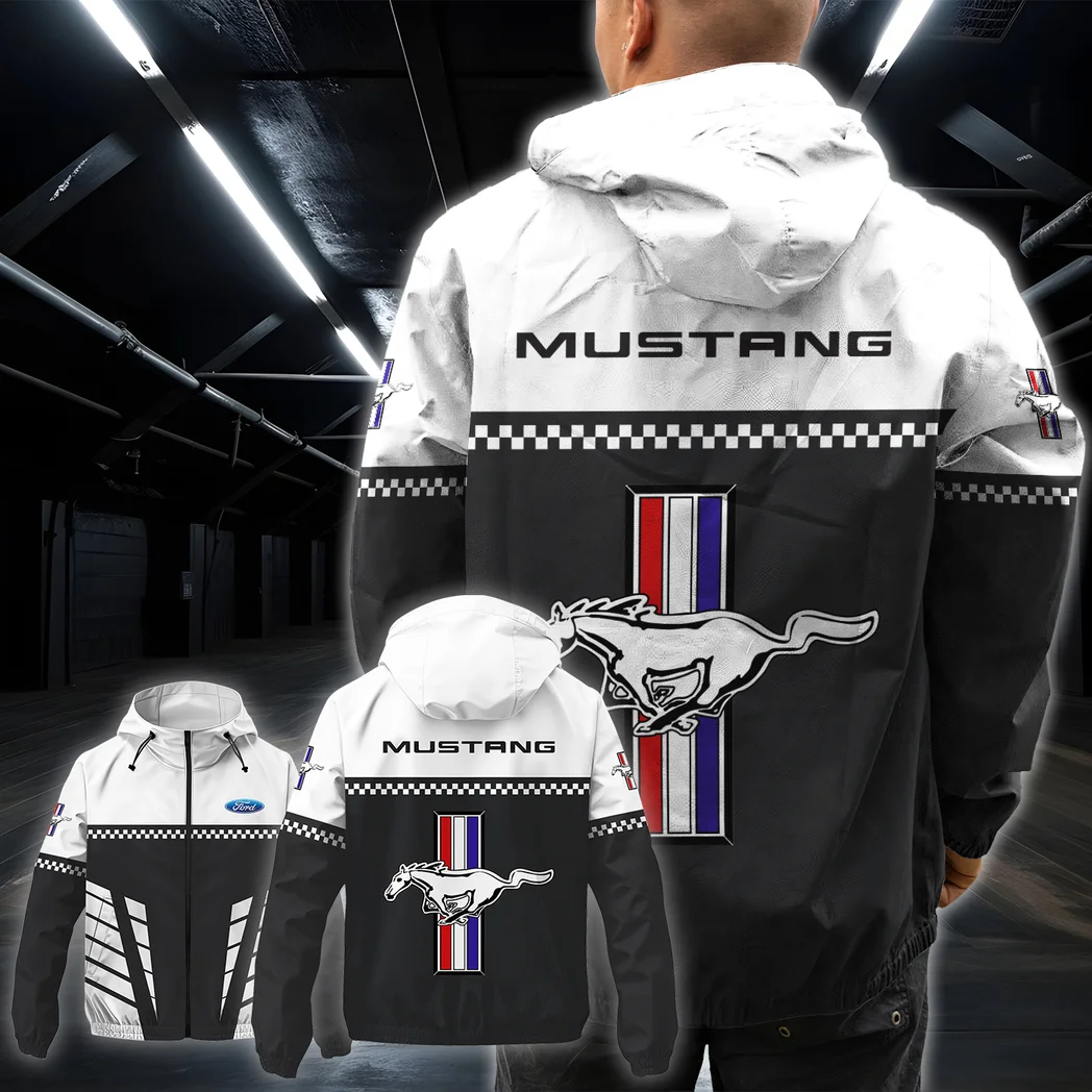 Pony Car Windbreaker Jacket, Rugged Outdoor Rider's Jacket HVN1385FM