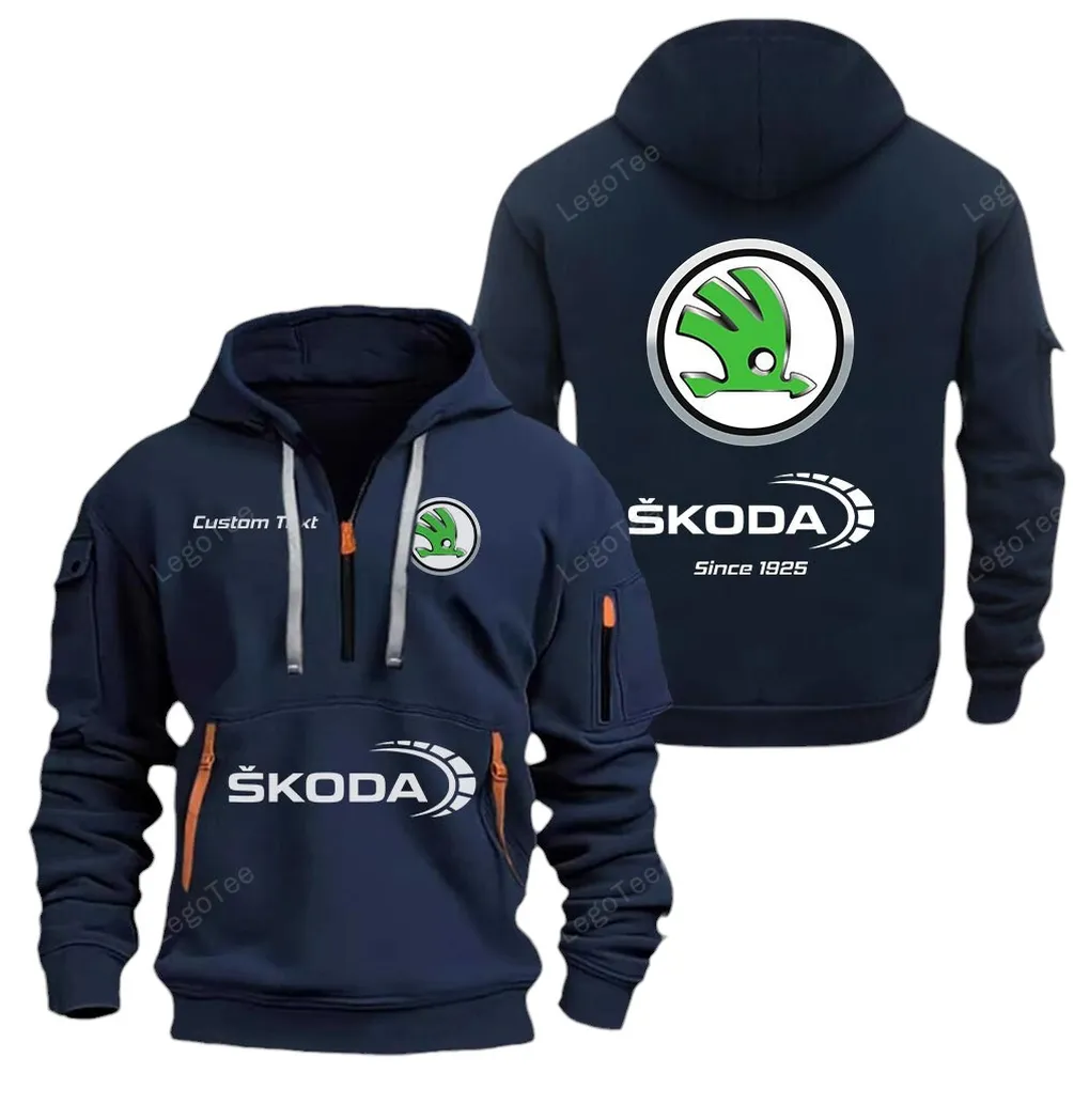 Practical Hatchback Hoodie Half Zipper, Game Ready Half-Zip Hoodie CAR052 -Navy