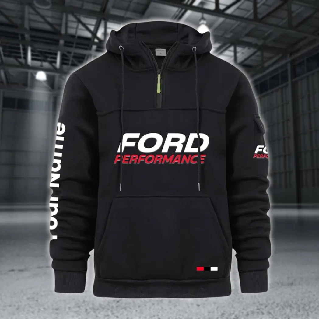 Precision Fit Large Pocket Hoodie, Modern Driver's Zip Hoodie CAR514 - Black