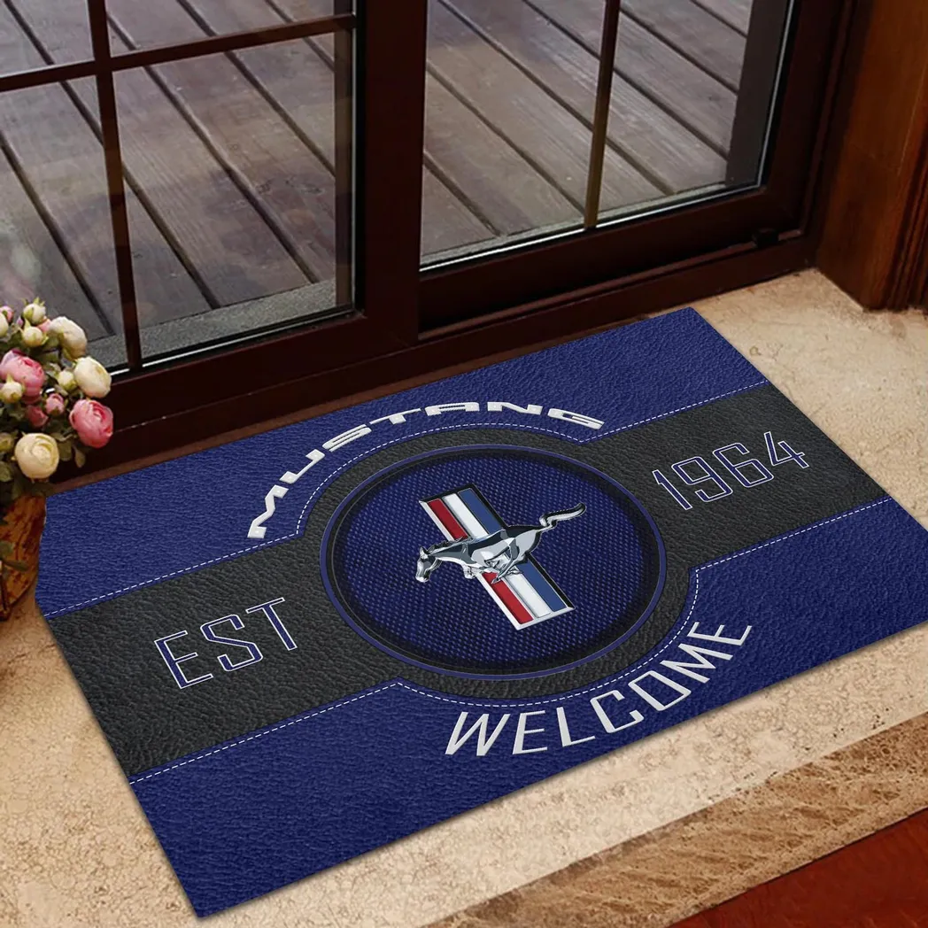 Racing Car Doormat, Durable Auto-Inspired Rug for Garage or Home Entry CAR169 - Blue